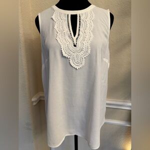Daniel Rainn White Sleeveless Blouse